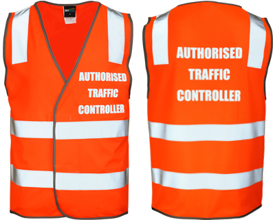 Authorised Traffic Controller Safety Vest Orange